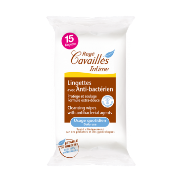 Rogé Cavailles Intime Lingettes Anti Bactérienne Paquet de 15