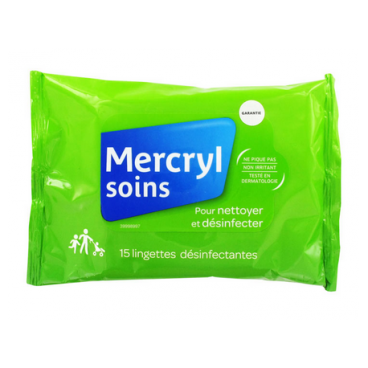 Mercryl Lingettes Antiseptiques Paquet de 15