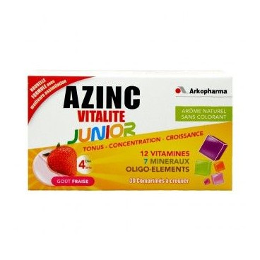 Azinc Vitalité Junior Gout Fraise 30 Comprimés à Croquer