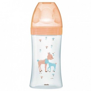 Dodie Biberon Verre Sensation Tétine Plate Col Large 270Ml Beige Biche
