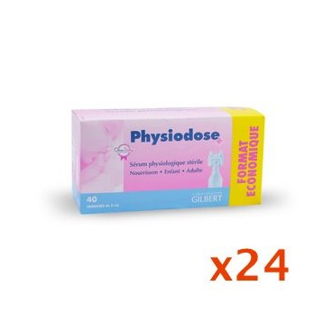 Physiodose Sérum Physiologique Lot de 24 Boites de 40