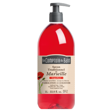 Comptoir du Bain Savon Liquide Coquelicot 1 Litre