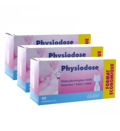 Physiodose Sérum Physiologique Lot de 3 Boites de 40