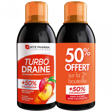 Forté Pharma TurboDraine Minceur Pêche 500ml Lot de 2 pas cher