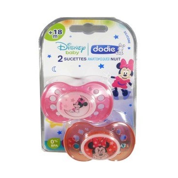 Dodie Sucette Silicone Duo Nuit Minnie Plus de 18 Mois