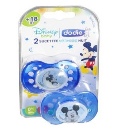 Dodie Sucette Silicone Duo Nuit Mickey Plus de 18 Mois