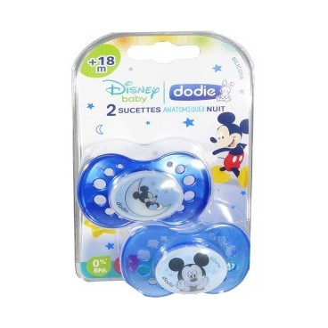 Dodie Sucette Silicone Duo Nuit Mickey Plus de 18 Mois