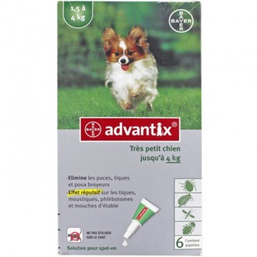 Advantix Trés Petit Chien Spot On 6 pipettes