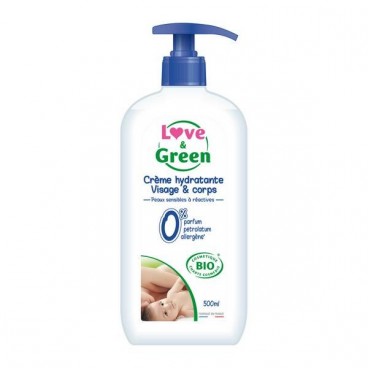 Love And Green Crème hydratante visage et corps bio 500Ml