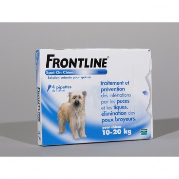 Frontline Spot On Chien 10-20Kg 4 pipettes pas cher