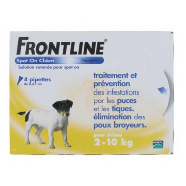 Frontline Spot On Chien 2-10Kg 4 pipettes pas cher