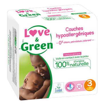 Love And Green Couches Hypoallergéniques Taille 3 4 à 9Kg Paquet de 52