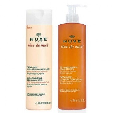 Nuxe Rêve de Miel Crème Corps 400Ml + Gel Lavant 400Ml