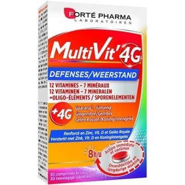 Forté Pharma Multivit 4G Défenses 30 Comprimés
