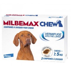 Milbemax Chew Chien de plus de 5Kg 2 Comprimés