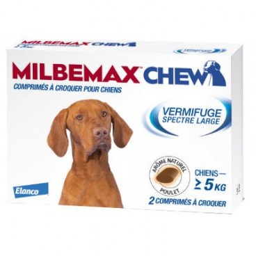 Milbemax Chew Chien de plus de 5Kg 2 Comprimés