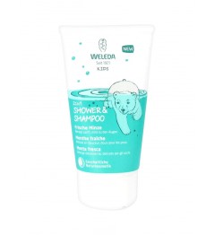 Weleda Gel Douche Corps et Cheveux Enfants Menthe Fraiche 150Ml