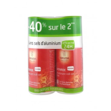 Weleda Déodorant 24 Heures Grenade Roll On 2x50Ml