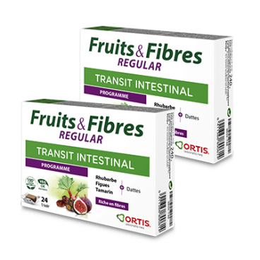 Ortis Fruits et Fibres Regular 2 Boites de 24 Cubes