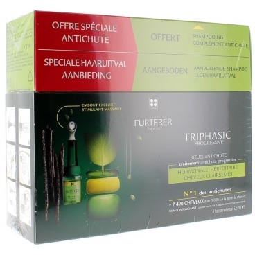 Furterer Triphasic Progressive 8 Flacons et Shampooing Triphasic 100Ml Offert