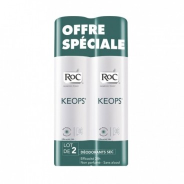 Roc Keops Déodorant Sec Sans Alcool 2x150Ml