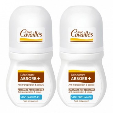 Rogé Cavailles Déodorant Absorb Anti Transpirant Sans Parfum Roll On 2x50Ml