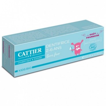 Cattier Dentifrice 2 à 6 ans Goût Framboise 50 ml