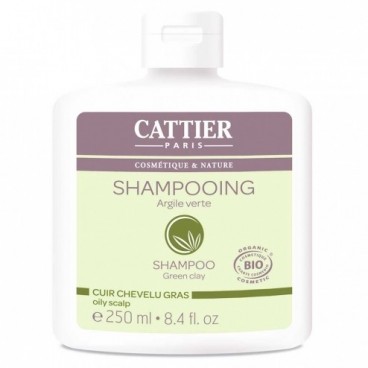 Cattier Shampooing Argile Verte Cuir Chevelu Gras 250 ml