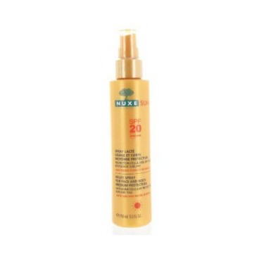 Nuxe Solaires SPF20 Spray Lacté Visage et Corps 150Ml pas cher