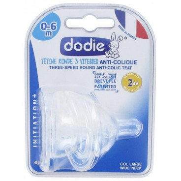 Dodie Tétines Rondes 3 Vitesses Débit 2 0-6 Mois