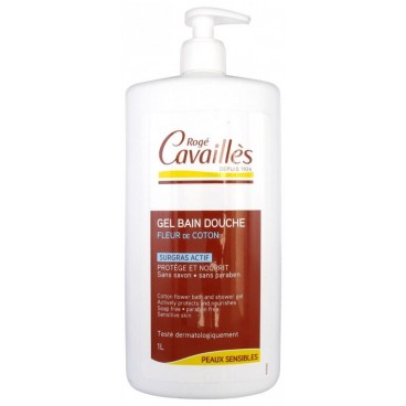 Roge Cavailles Gel Surgras Bain Douche Fleur de Coton 1 Litre