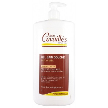 Roge Cavailles Gel Surgras Bain Douche Lait et Miel 1 Litre pas cher