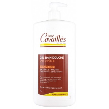 Rogé Cavailles Gel Surgras Bain Douche Lait de Pêche 1 Litre