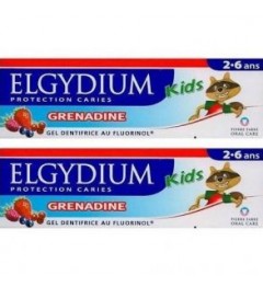 Elgydium Dentifrice Kids 2-6 Ans Grenadine 2x50Ml