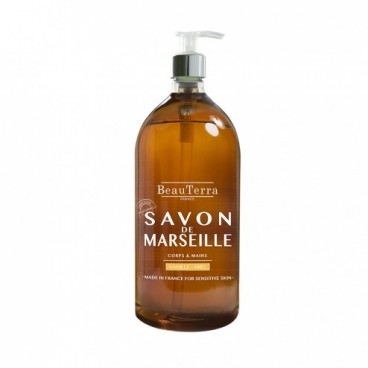 Beauterra Savon Liquide de Marseille1L Parfum Vanille Miel