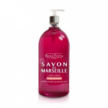 Beauterra Savon Liquide de Marseille1L Parfum Rose Ancienne