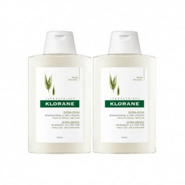 Klorane Shampoing Extra Doux au Lait d'Avoine 2x400ml