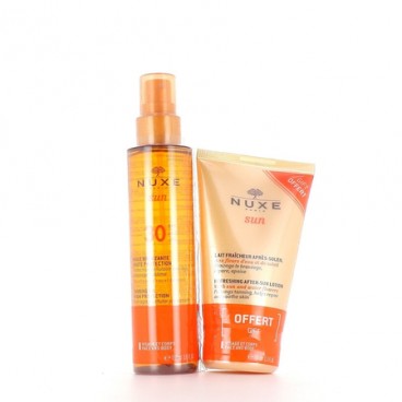 Nuxe Solaires SPF30 Huile Bronzante Visage et Corps 150Ml et Après Soleil 100Ml Offert