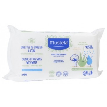 Mustela Lingettes à l'eau Paquet de 60