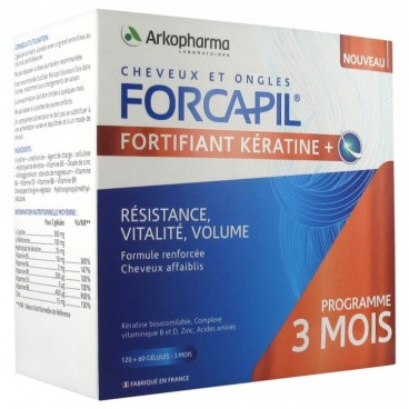 Forcapil Fortifiant Keratine 120 Gélules + 60 Gratuites