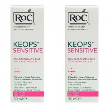 Roc Keops Déodorant Peaux Fragiles Bille 2x30Ml