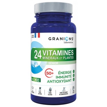 Granions 24 Vitamines Minéraux et Plantes Energie, Immunité et Anti Oxydant 90 Comprimés