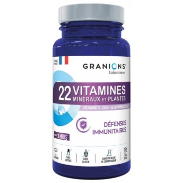 Granions 22 Vitamines Minéraux et Plantes Défenses Immunitaires 90 Comprimés