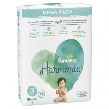 Pampers Harmonie Couche Taille 3 Paquet de 74