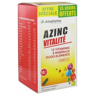 Azinc Vitalité 120 Gélules + 30 offertes