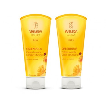 Weleda Bébé Crème Lavante Corps et Cheveux au Calendula 2x200Ml