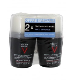 Vichy Homme Déodorant Peaux Sensibles 2x50Ml pas cher