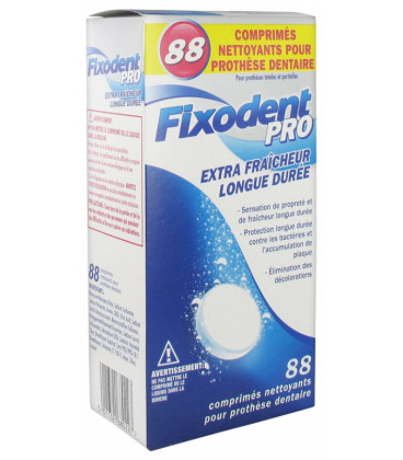 Fixodent Pro Comprimés Nettoyants Boite de 88