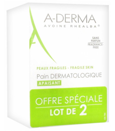 ADerma pain dermatologique au lait d'avoine rhealba 2x100g