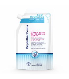 Bepanthenderma Crème Riche Réparatrice Corps Recharge 400Ml